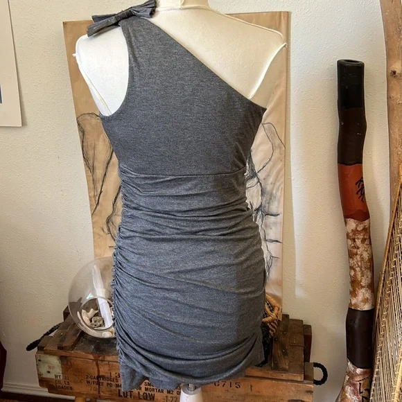 Gray Bodycon Women L Mini One Shoulder Prom Party Dress Lace Twelve By Twelve LA - Picture 5 of 8